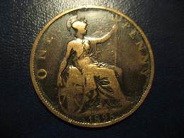 One Penny 1898 Queen Victoria Bronze Coin UK England Great Britain - Autres & Non Classés