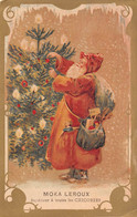 Carte Postale Fantaisie De NOËL - Le Père Noël Jouets-Sapin-Publicité Moka Chicorée Leroux - Santa Claus