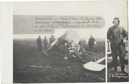 MARCHEPRIME (33) Carte Photo Aérodrome Croix D'Hins Accident De L'aviateur Delagrange - Bordeaux