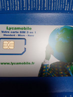 FRANCE CARTE MERE GSM LYCAMOBILE DANS ENCART WITH FOLDER MINT NEUVE - Mobicartes: Móviles/SIM)