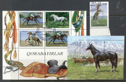 Uzbekistan 1999 Horses + MS CTO - Altri & Non Classificati