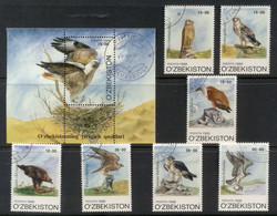 Uzbekistan 1999 Birds Of Prey + MS CTO - Andere & Zonder Classificatie