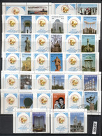 Uzbekistan 2001 Independence + Labels Asst 7 Scans CTO - Andere & Zonder Classificatie