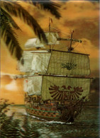! 3D Ansichtskarte Segelschiff, Spanish Vessel, Ship - Sailing Vessels