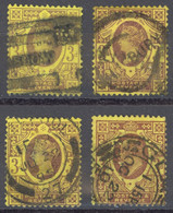 Great Britain Sc# 115 SG# 202 Used Lot/4 1887-1892 3p Violet Yellow King Edward VII - Gebruikt