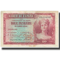 Billet, Espagne, 10 Pesetas, 1935, KM:86a, TB - 10 Peseten