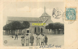 35 Hédé, L'Eglise, Groupe D'enfants Au 1er Plan, Affranchie 1905, Visuel Peu Courant - Other Municipalities