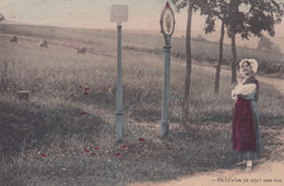 MILITARIA Lorraine Devant Poteau Frontière Fco-allemande : "Oh! C' N' Am Po Tojo ! Nem Don!! " (+ Beau Cachet  ) - Patriotic