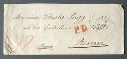 Tour Et Taxis Enveloppe De Mainz 22.3.1871 Pour Auxerre - (C1127) - Covers & Documents