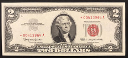 Usa U.s.a. Stati Uniti 2 $ DOLLARS 1963 Starnote STAR RED SEAL UNC LOTTO. 3134 - Silver Certificates - Títulos Plata (1878-1923)