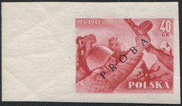 1955 Poland, Mi 897/898, Proof Of Colour The Ruins Of Warsaw Liberation, PZF Expert Guarantee Korszeń MNH** P30 - Ensayos & Reimpresiones