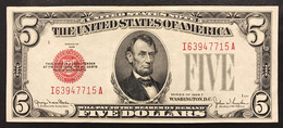 Usa U.s.a. Stati Uniti  5 $ DOLLARs 1928 F RED SEAL LOTTO.1907 - Certificats D'Argent (1878-1923)