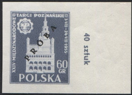 1955 Poland, Mi 915/916 Proof Of Colour, Guarantee Korszeń, City Hall Architecture Poznań International Fair MNH** P30 - Essais & Réimpressions