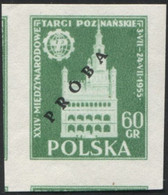 1955 Poland, Mi 915/916 Proof Of Colour, Guarantee Korszeń, City Hall Architecture Poznań International Fair MNH** P30 - Ensayos & Reimpresiones