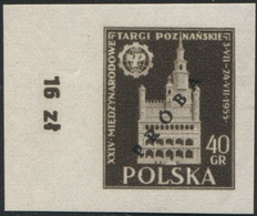 1955 Poland, Mi 915/916 Proof Of Colour, Guarantee Korszeń, City Hall Architecture Poznań International Fair MNH** P30 - Probe- Und Nachdrucke