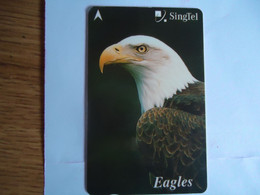 SINGAPORE USED CARDS BIRD BIRDS EAGLES - Aigles & Rapaces Diurnes