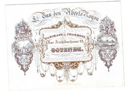 1 Carte Visite  L. Van Den Abeele - Ronon Marchand De Charbons Rue Archiduchesse Ostende  14,5x10,5 Cm - Porcelaine