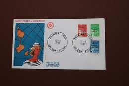 MARIANNE St Pierre & Miquelon 1997 - Enveloppe 1er Jour Du 13-08-1997  - 3 Timbres N° 650, 651 Et 652 - Storia Postale