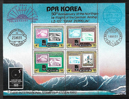 Corée Du Nord  Bloc N° 162 Survol Du Pôle Nord Zeppelin Neuf * *   B/TB  - Arctic Expeditions