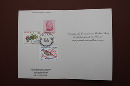 MONACO - Carte Voeux 2002 émise Par L'Office Emission Des Timbres - Timbres N°1778 -  2272 & 2330 - - Covers & Documents