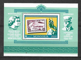 Mongolie Bloc N° 51 Zeppelin Et Montgolfière  Neuf  * *  B/TB = MNH F/ VF    - Vols Polaires