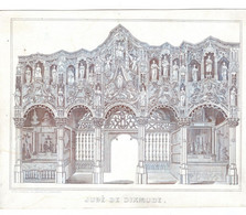 1845 Litho Handpers Visitekaart Jubé De Dixmude  KERK Kruisgalerij Diksmuide Lith.Royale De Daveluy Bruges  22,5x17 Cm - Porcelana