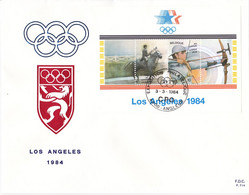 B01-237 FDC 714 3-3-1984 4800 Angleur Bloc 60 2121 2122 Jeux Olympiques De 1984 à Los Angeles - 1981-1990