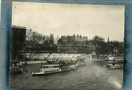 Paris * Les Quais De Seine * Bateau Vapeur * Photo Ancienne - La Seine Et Ses Bords