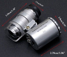 Microscope Loupe De Poche/Handzame Draagbare Vergrootmicroscoop/ Taschenmikroskop - 60X + LED + UV - Pins, Vergrootglazen En Microscopen
