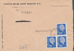 Turkey - 1979 MULTI STAMP   BANK COVER   TO GERMANY - 1838 - Briefe U. Dokumente