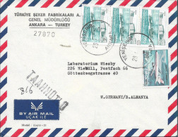 Turkey - NICE  MULTI STAMP   BANK COVER   TO GERMANY - 1840 - SHIPS AIRCRAFT AIRPLANE - Briefe U. Dokumente