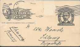 CUBA  - 1912 ENTIRE POSTAL STATIONEERY TO GERMANY  - 1843 - Storia Postale