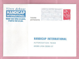 France, Prêt à Poster Réponse, 3734, Postréponse, Handicap International, Marianne De Lamouche - PAP: Ristampa/Lamouche