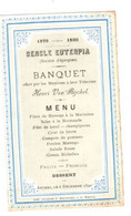 C1890 Carte Procelaine   RATINCKX Menu  Banquet  Cercle Euterpia Société D'Epargnes Trésorier Henri Van Rijckel   Anvers - Menú