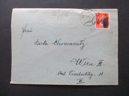 Österreich 1945 Hitler Marke Schwärzung / Klecksstempel Wiener Ortspost Aus Dem Bedarf! - Lettres & Documents