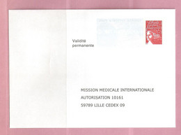 France, Prêt à Poster Réponse, 3417, Postréponse, Mission Médicale Internationale, Marianne De Luquet - Prêts-à-poster: Réponse /Luquet
