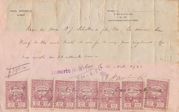 1922: Document Met 19 Fiscale Zegels Van 10 Cent. - Documents