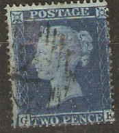 Great Britain  1856 SG 36a  2d  Blue Plate 6  White Paper  Fine Used - Oblitérés