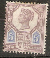 Great Britain 1887  SG  207a  5d  Dull Purple And Blue  Die 11 Mounted Mint - Nuevos