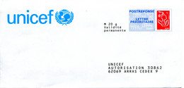 PAP Réponse UNICEF - Lot 08P200 (scan Recto Verso) - PAP: Antwort/Lamouche