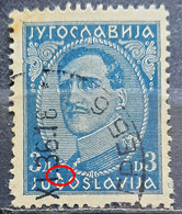 KING ALEXANDER-3 D-ERROR-FLAME- YUGOSLAVIA-1932 - Non Dentellati, Prove E Varietà