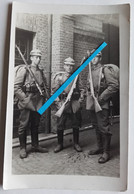 1915 Landser équipés Fantassins Gewerh 98 Couvre Casque à Pointe Tranchée Poilu Photo Ww1 - Guerra, Militari