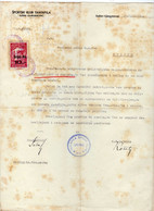 Kingdom Yugoslavia; Croatia; Športski Klub Taninpila Gjurgjenovac + Rare Yugo. Football Alliance Revenue Stamp Osijek - Documentos Históricos