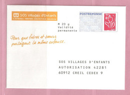France, Prêt à Poster Réponse, 3734A, Postréponse, SOS Villages D'Enfants, Marianne De Lamouche - PAP : Antwoord /Lamouche