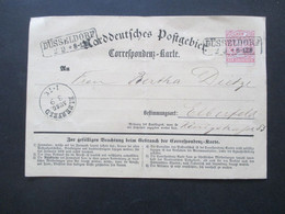 Altdeutschland NDP Um 1870 Norddeutsches Postgebiet Correspondenz Karte Ra2 Düsseldorf Und Ank. Stp. K1 Elberfeld - Lettres & Documents