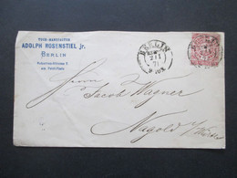 Altdeutschland NDP 1871 Nr. 16 EF Bedruckter Umschlag Tuch Manufactur Adolph Rosenstiel Jr. Berlin Nach Nagold Mit K2 - Cartas & Documentos