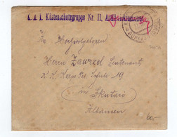 Albania; Austro Hungarian Feldpost Letter; K.u.K. Kustenshutzgruppe Nr. II Artilleriekommando Cancel; Durazzo To Skutari - Albania
