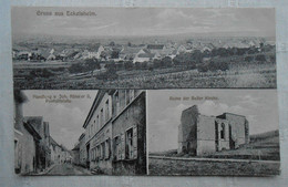 CPA 1915  Gruss Aus Eckelsheim. Handlung V Joh. Rössler II, Postnilfstelle & Ruine Der Beller Kirche - Alzey