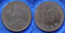 SOUTH KOREA - 10 Won 2001 KM# 33.2 Monetary Reform (1966) - Edelweiss Coins - Corée Du Sud