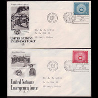 UN-NEW YORK 1957 - FDCs - 51-2 UN Emergency Force - Lettres & Documents